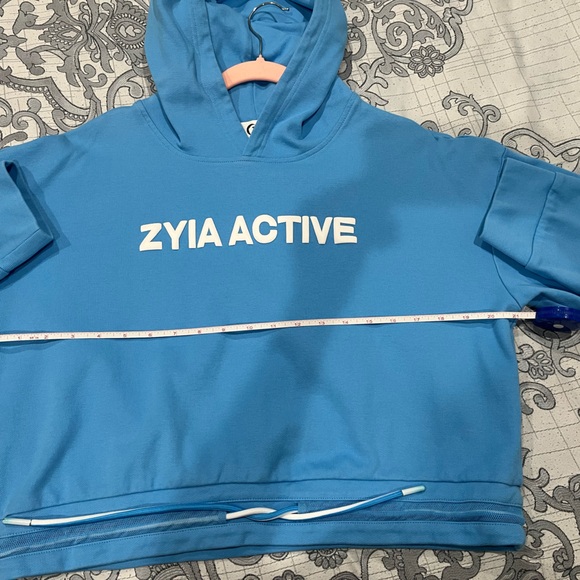 ZYIA Sky Blue Uppercut Cropped Pullover XXL Hoodie - Picture 12 of 13